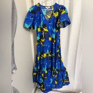 Christopher John Rogers x Target Blue and Yellow Abstract Print Dress